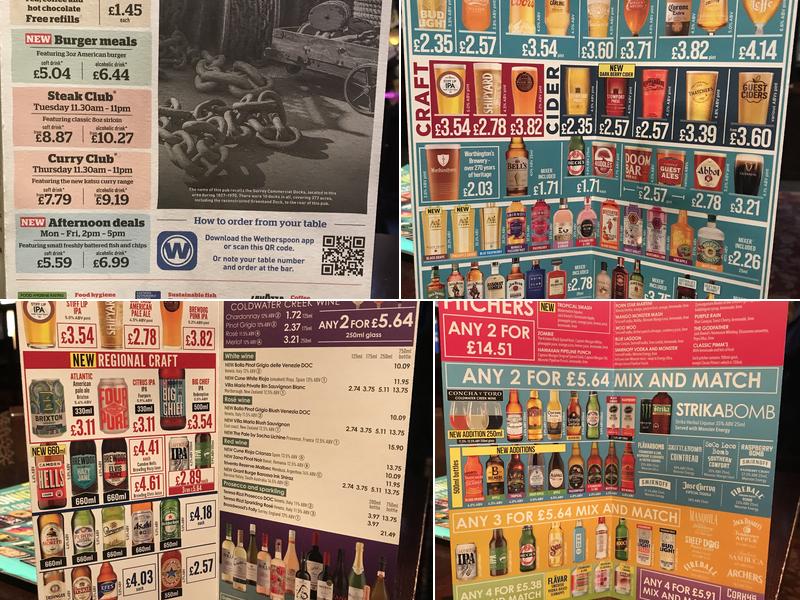 The Surrey Docks - JD Wetherspoon Menu