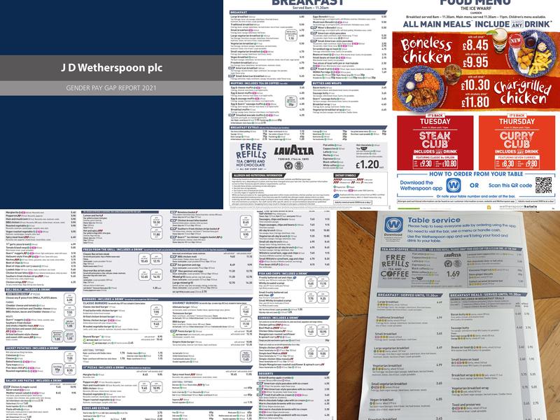 The Ice Wharf - JD Wetherspoon Menu