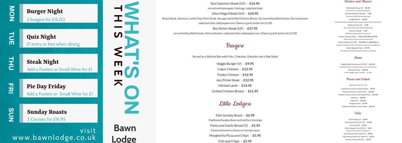 The Lodge Bar Menu