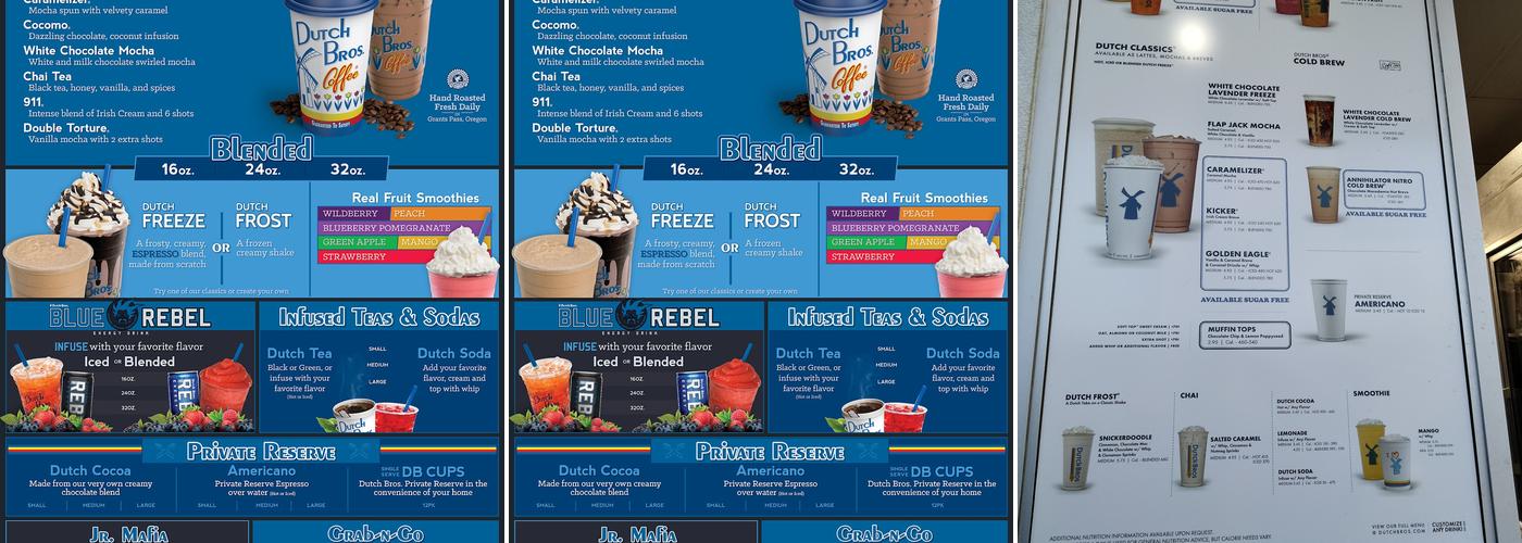 Dutch Bros Coffee Menu