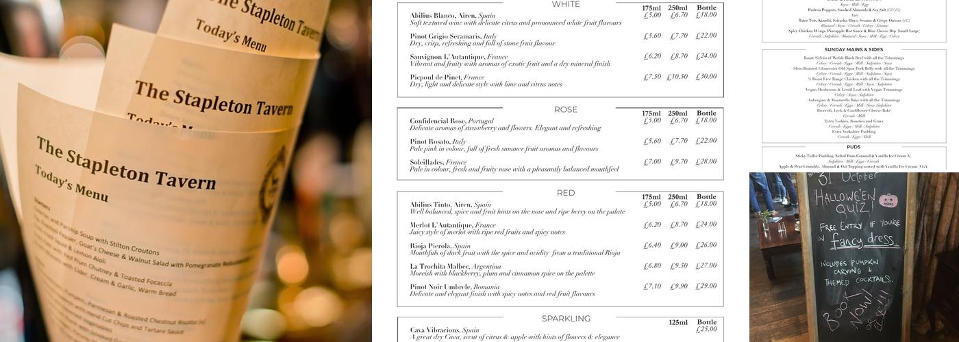 Stapleton Tavern Menu