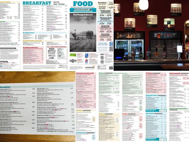 The Plough & Harrow Menu