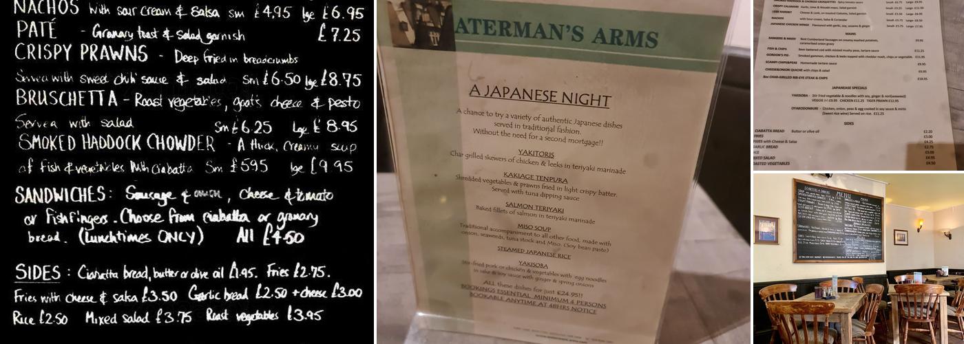 The Watermans Arms Menu