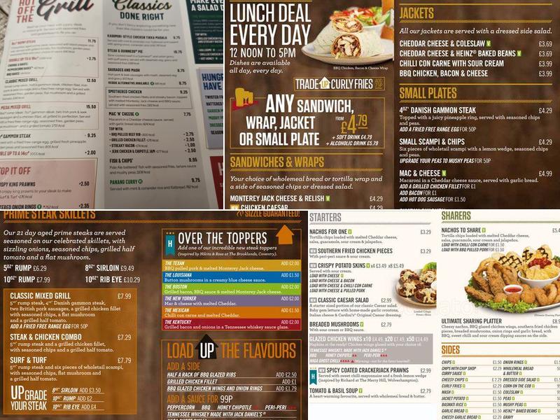 The White Horse Menu