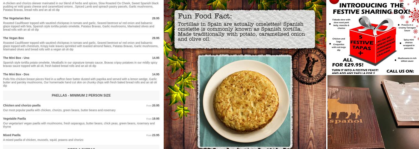 Espanol Restaurant Menu