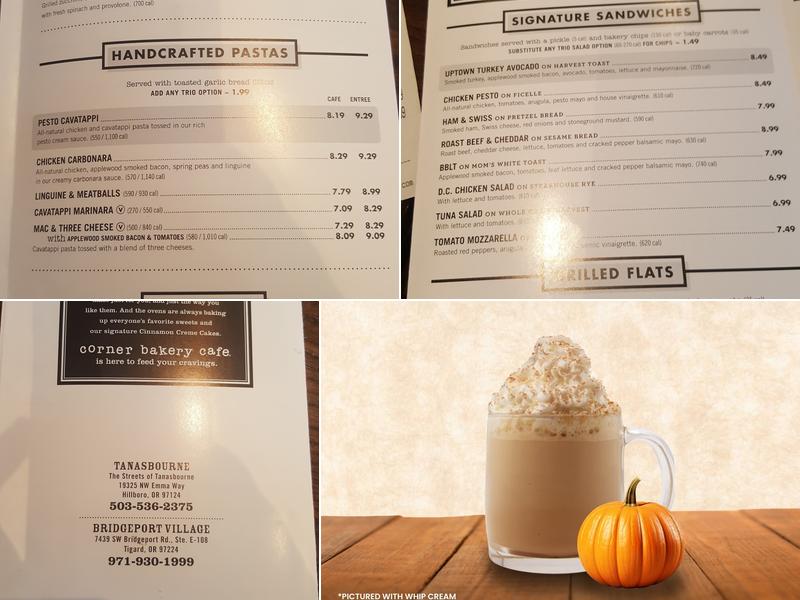 Corner Bakery Cafe Menu