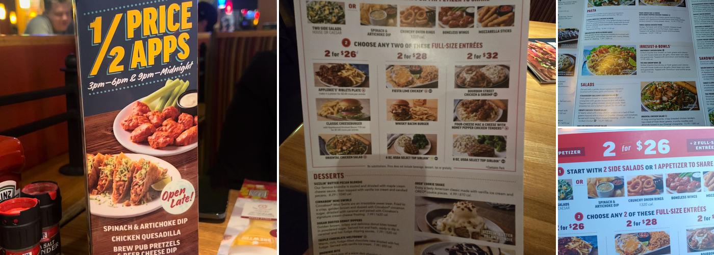 Applebee's Grill + Bar Menu