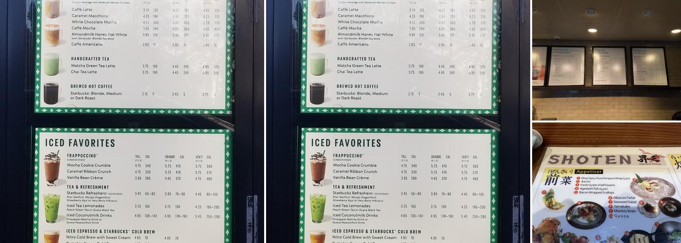 Starbucks Coffee Company Menu