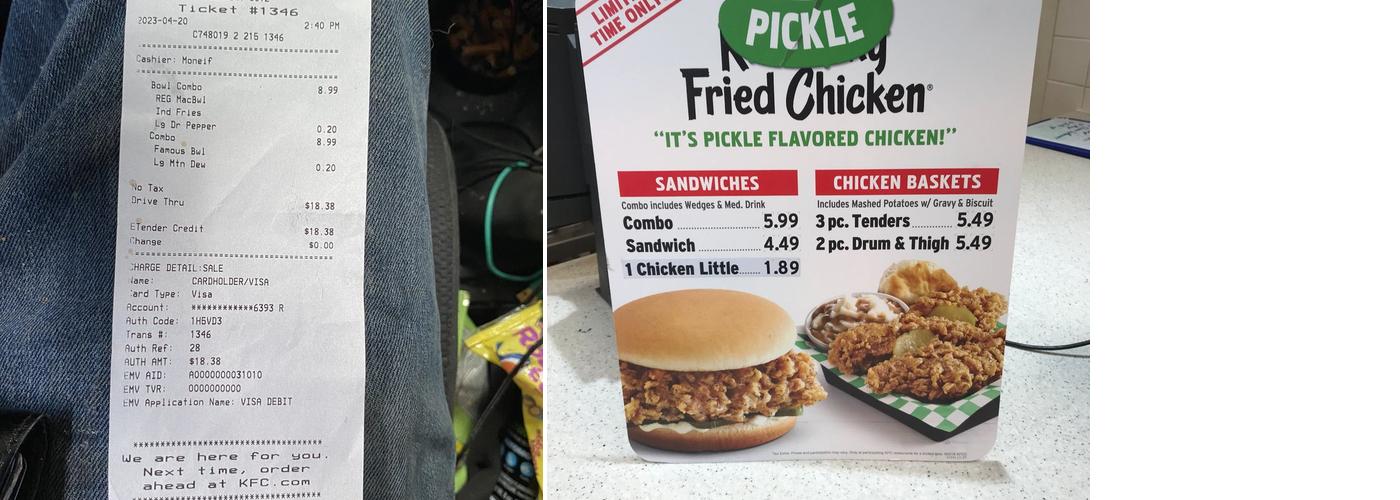KFC Menu