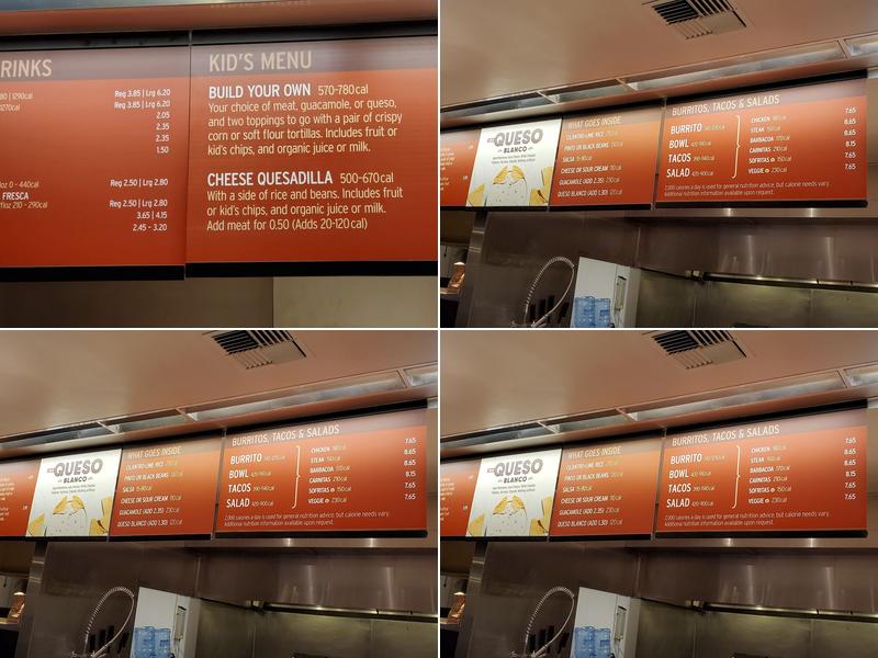 Chipotle Mexican Grill Menu