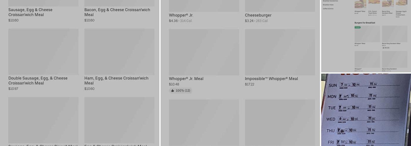 Burger King Menu