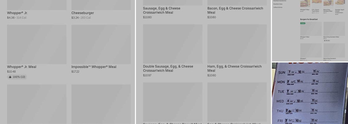 Burger King Menu
