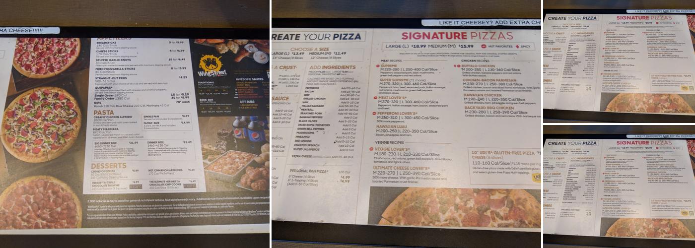 Pizza Hut Menu