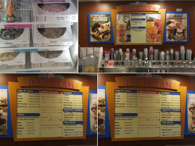 Baskin-Robbins Menu