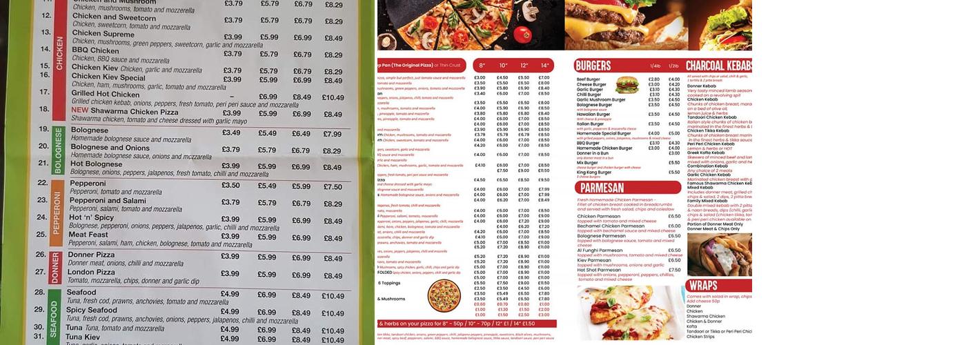 PIZZA HOME Menu