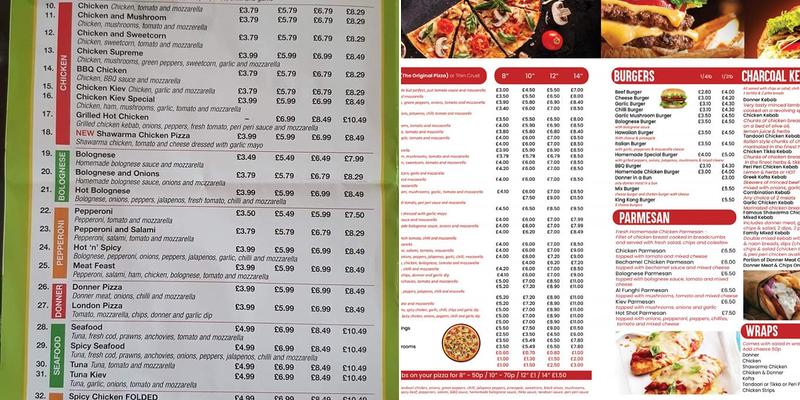 PIZZA HOME Menu
