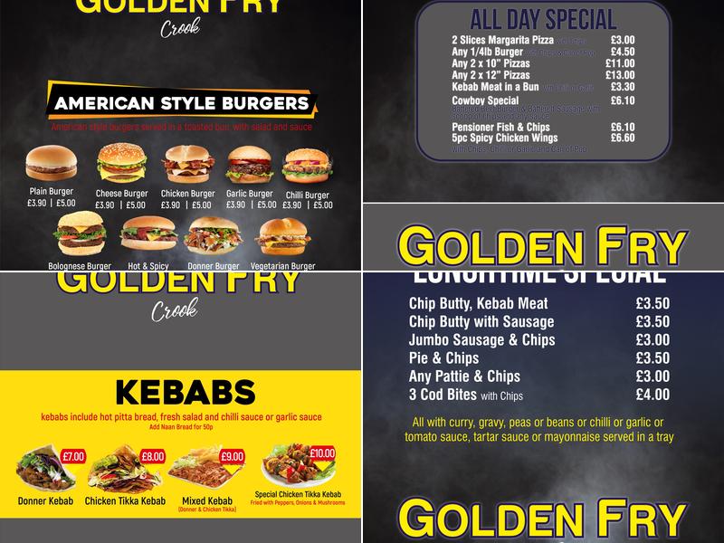 Golden Fry Crook Menu