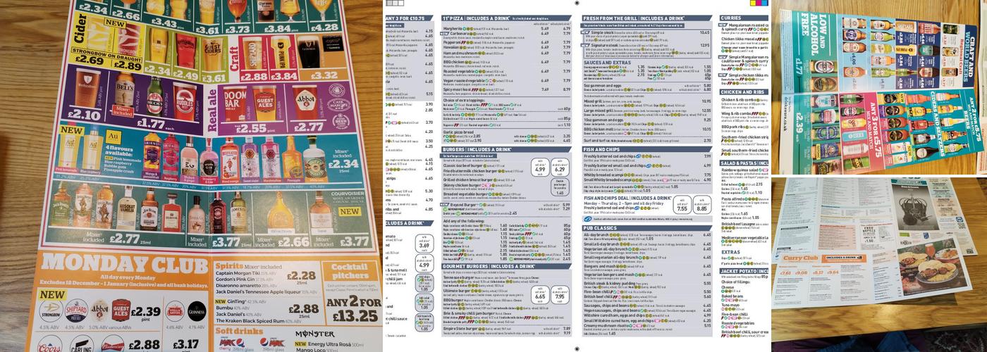 Wetherspoons Rose And Crown Menu