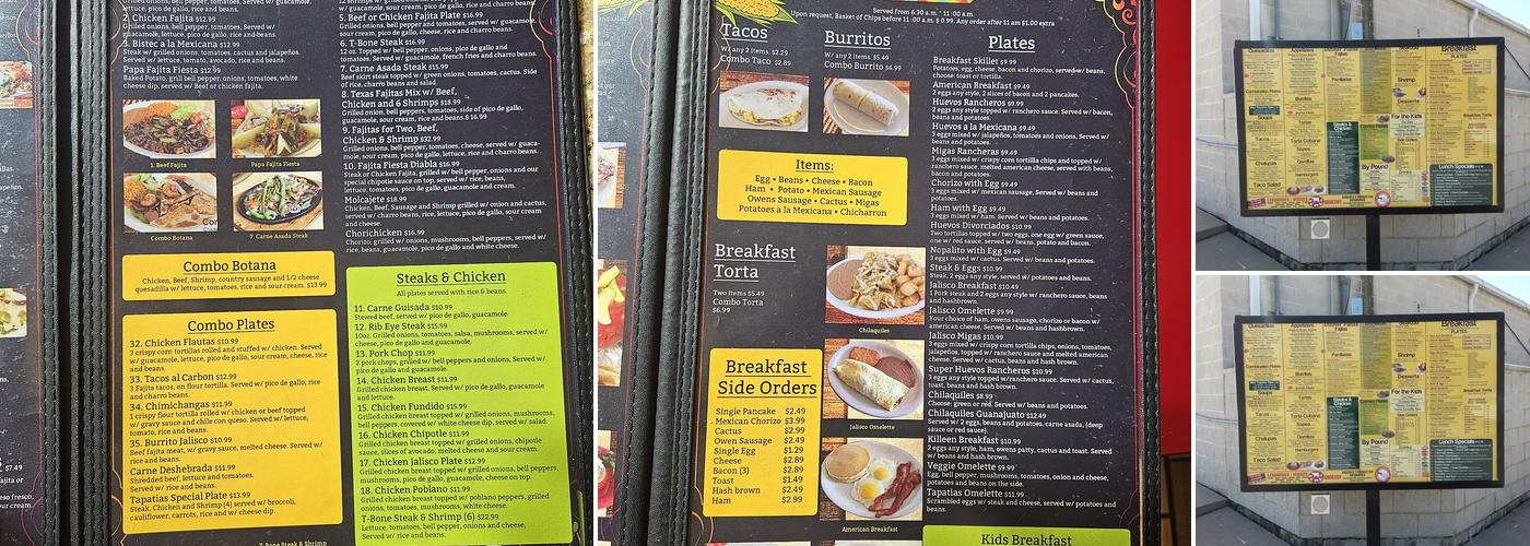 Las Tapatias #3 Menu