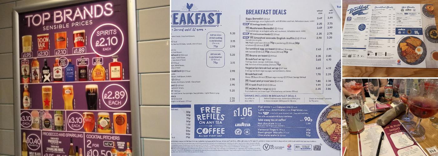 The Hat and Feathers - JD Wetherspoon Menu