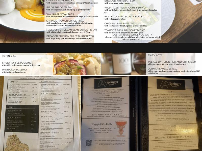 The Springer Spaniel Menu