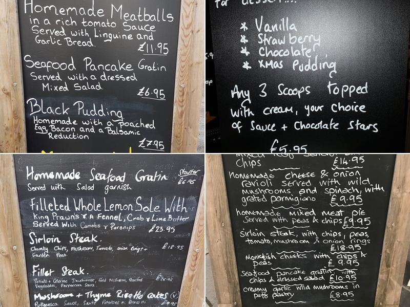 George & Dragon Menu