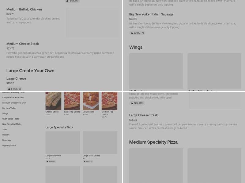 Pizza Hut Menu