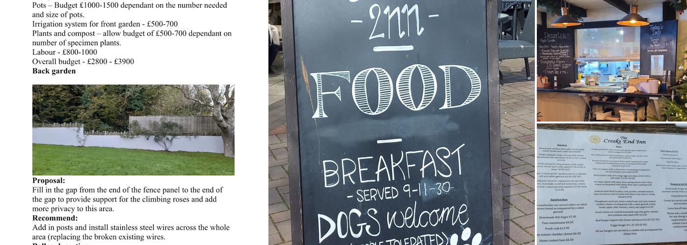 Creeks End Inn Bar & Restaurant Menu