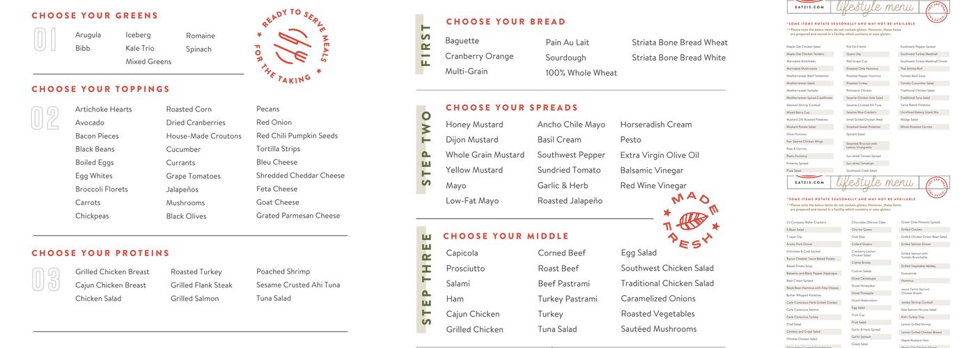 Eatzi’s Market & Bakery Menu