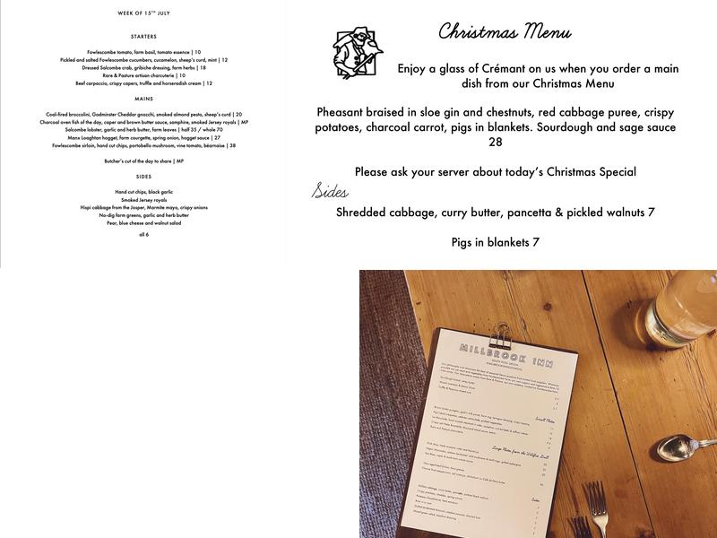 The Millbrook Inn Menu