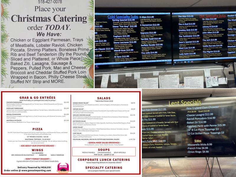 Genoa Importing Menu