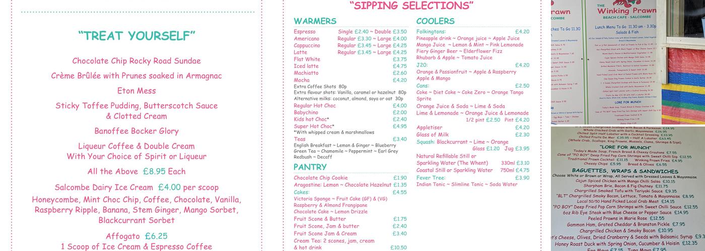 The Winking Prawn Menu