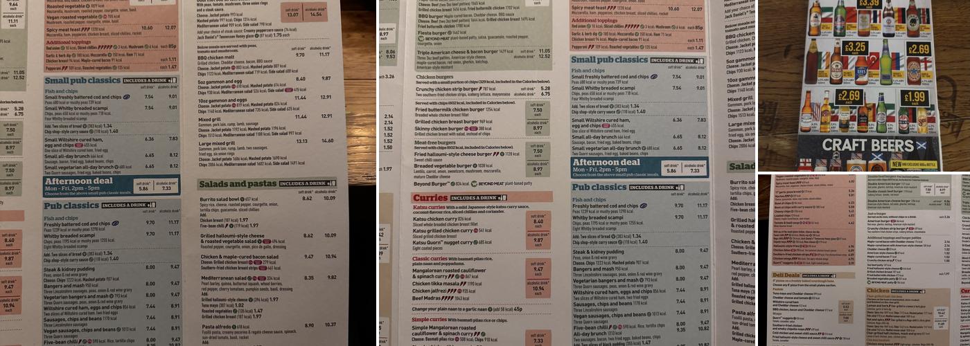 Sandford House - JD Wetherspoon Menu