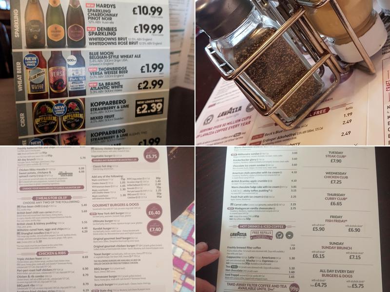 The Henry Bessemer - JD Wetherspoon Menu