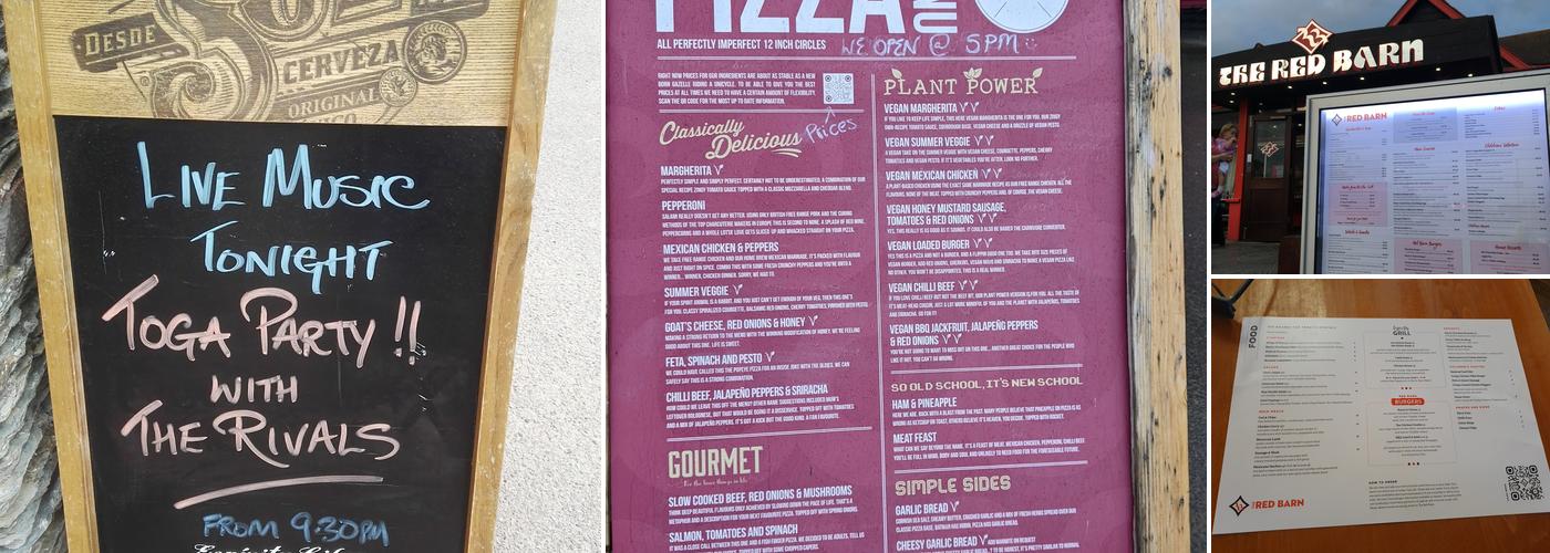 Red Barn Pub & Restaurant, Woolacombe Menu