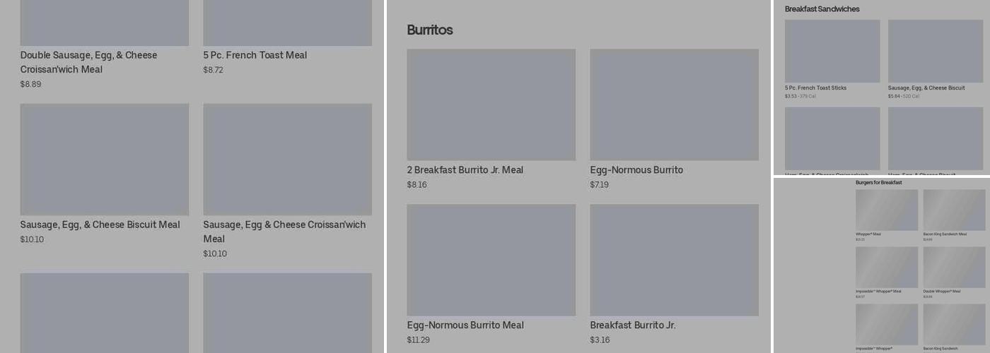 Burger King Menu