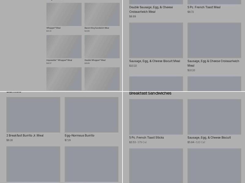 Burger King Menu