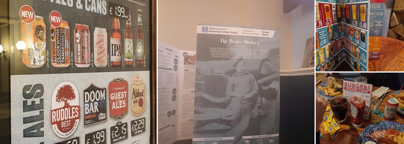 The Powder Monkey - JD Wetherspoon Menu