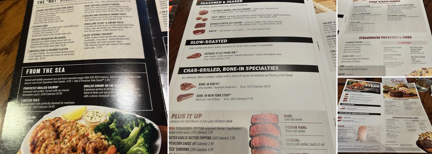 Outback Steakhouse Menu