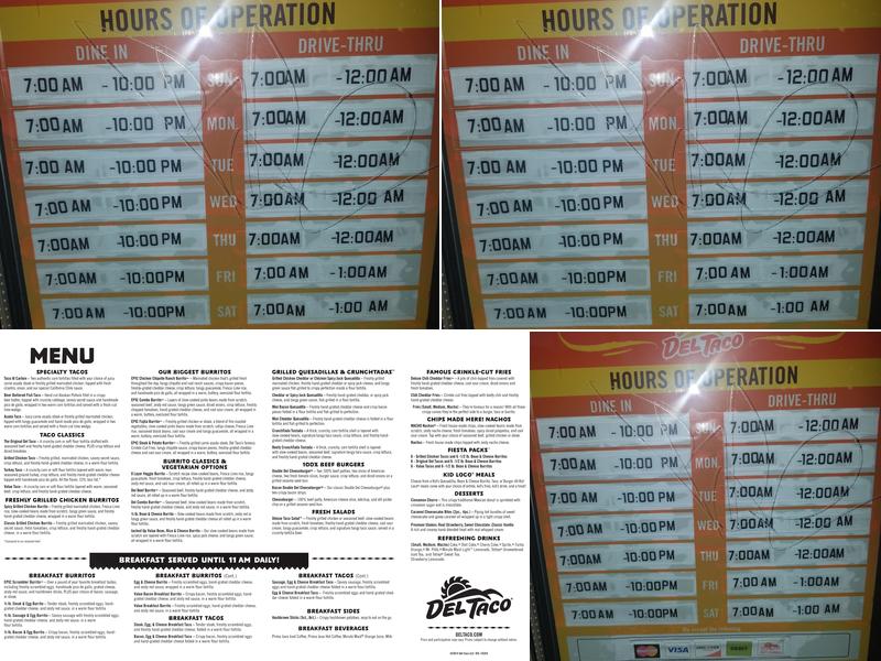 Del Taco Menu