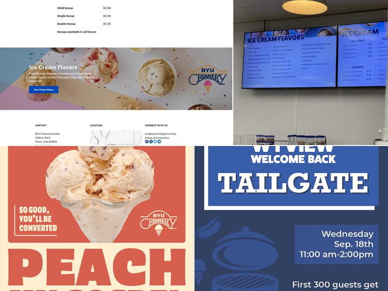 BYU Creamery on Ninth Menu