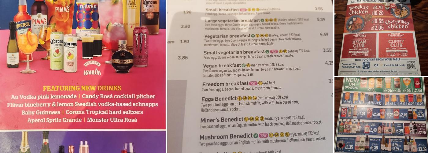 The Green Parrot - JD Wetherspoon Menu