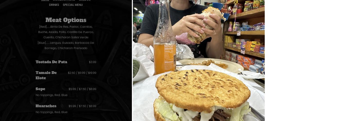 Azteca De Oro Menu