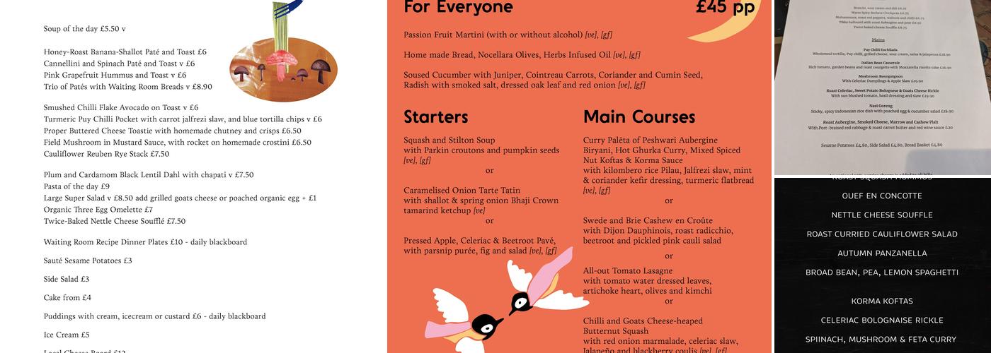 The Waiting Room Menu