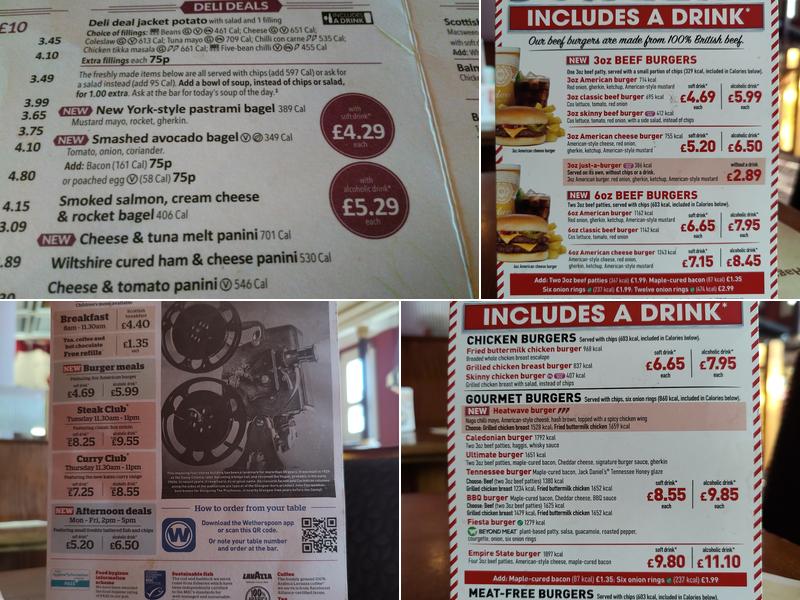 The John Fairweather - JD Wetherspoon Menu