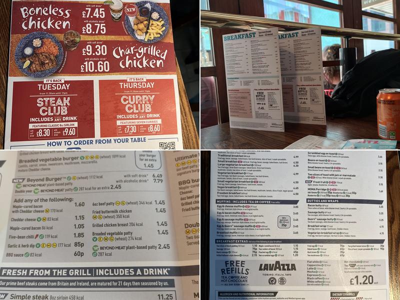 The Sir John Moore - JD Wetherspoon Menu