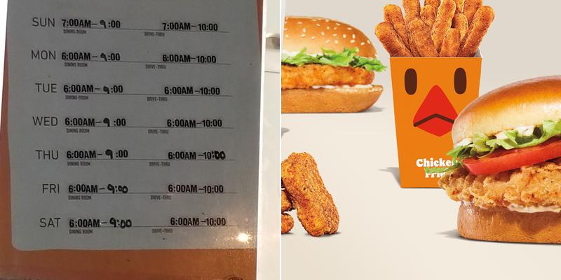 Burger King Menu