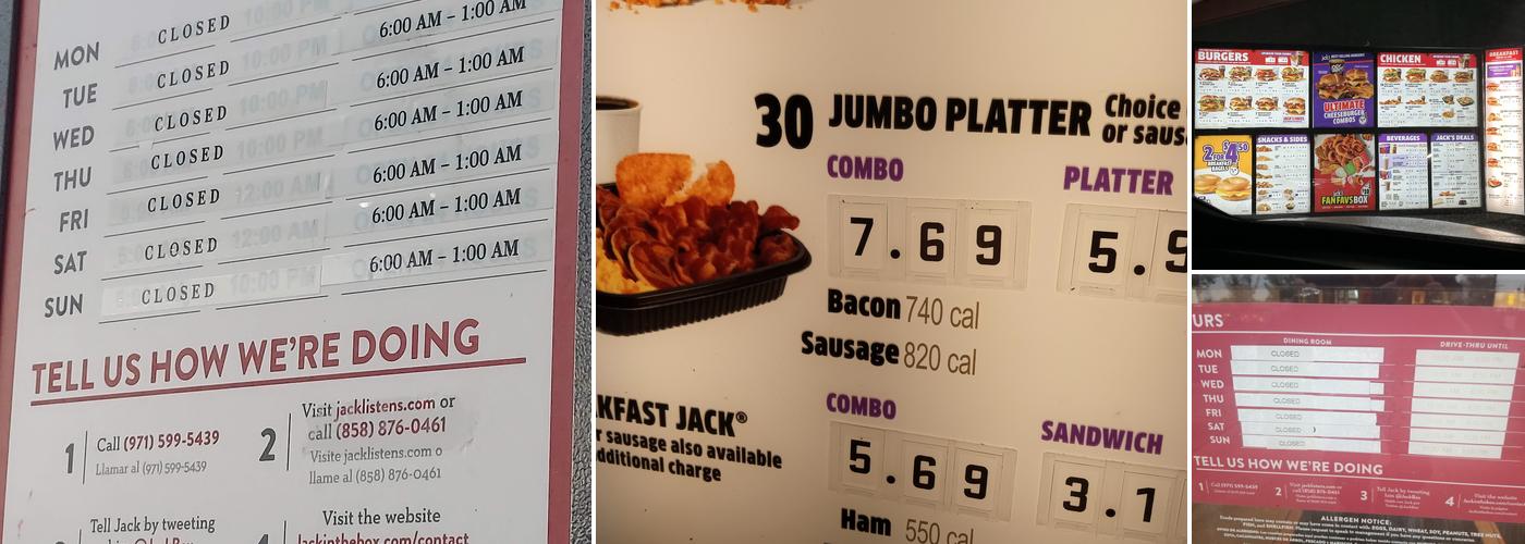 Jack In The Box Menu