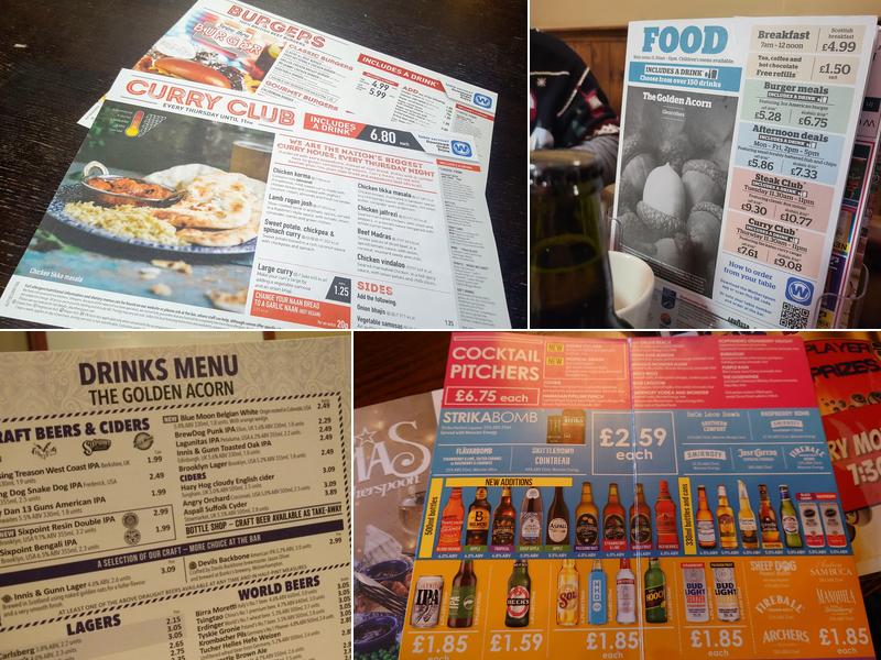 The Golden Acorn - JD Wetherspoon Menu