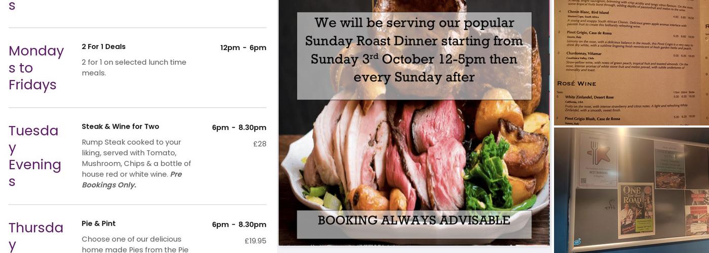 The Foresters Arms, Bagshot Menu